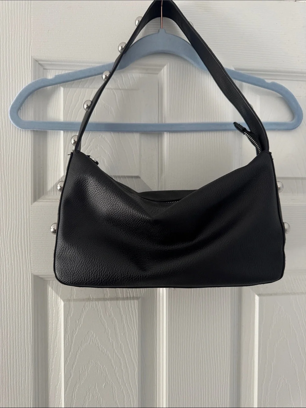 Black Stud-Detail Shoulder Bag